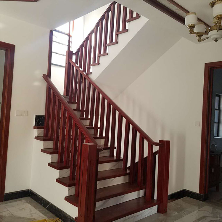 实木原木楼梯踏板扶手新中式美式简约风
